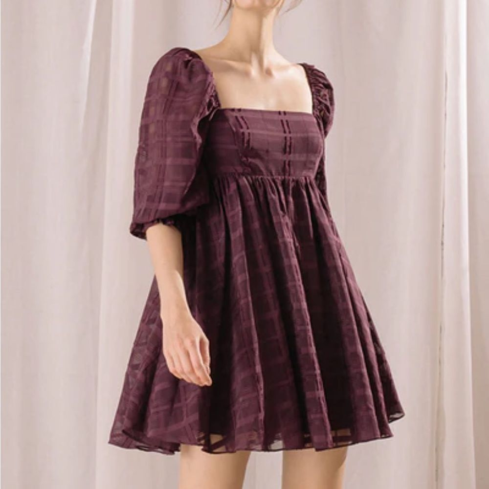 Storia Monochromatic Plaid Baby Doll
Mini Dress size S Purple - Picture 2 of 10